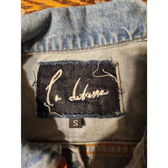 La Distresse bleached ombre distressed jacket sz Small - Picture 6 of 6
